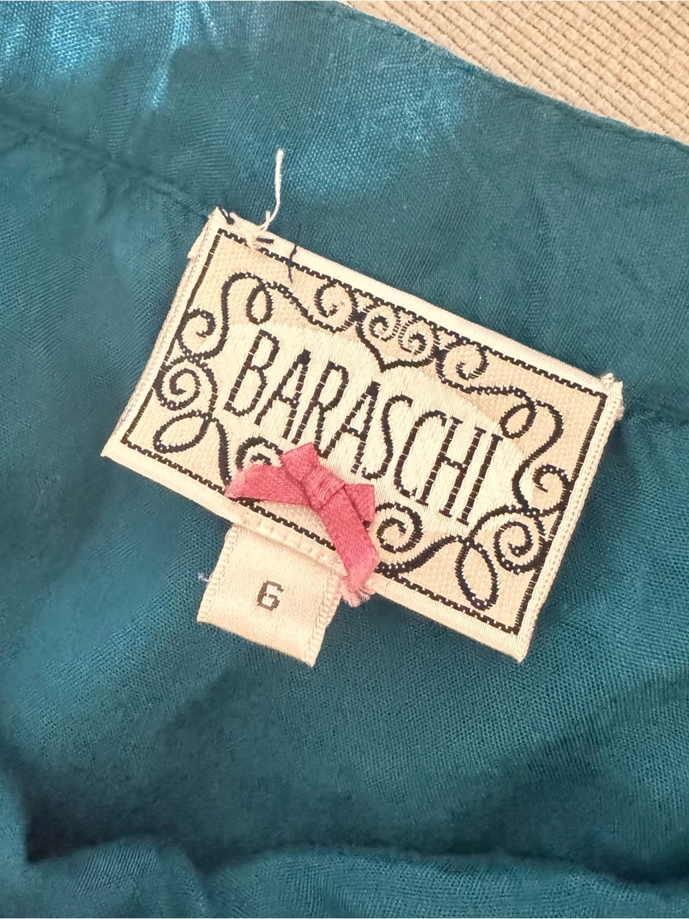 Yoana Baraschi Teal Skirt with Gold Floral Embroidery Size 6 - Picture 9 of 14